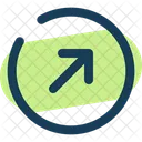 Round Arrow Right Up Arrow Right Icon