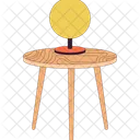 Round lamp on coffee table  Icon