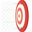 Round red and white target with arrows  Icon