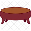 Round Tabble Wooden Tabble Retro Icon