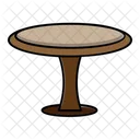 Round Table Chairs Furniture Icon