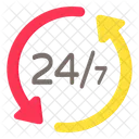 24 Hr Round The Clock 24 Hr Service Symbol