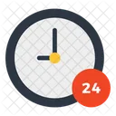 Round The Clock 24 Hours Customer Service Icon