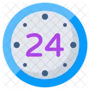 24 Hr Round The Clock 24 Hr Service Icon