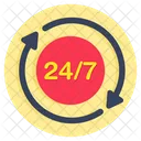 24 Hr Round The Clock 24 Hr Service Icon