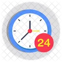 24 Hr Round The Clock 24 Hr Service Icon