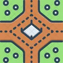 Roundabout Intersection Path Icon
