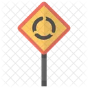 Roundabout Ahead Warning Icon
