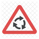 Roundabout Warning Sign Icon