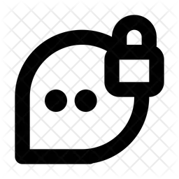 Rounded Bubble Chat Locked  Icon