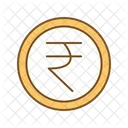 Roupie Monnaie Indienne Argent Icône