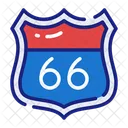 Route Route 66 Travel Icon