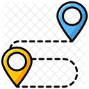 Travel Distance Location Pins Location Pointers Icon