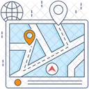 Route Pathway Map Pin Icon