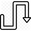 Icone De Ligne Ditineraire En Zigzag Icône