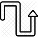 Icone De Ligne Ditineraire En Zigzag Icône