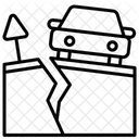 Tremblement De Terre Fissure Route Icône