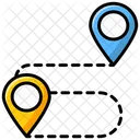 Travel Distance Location Pins Location Pointers Icône