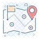 Route Location Track Pathway Map Pin Icon