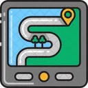 Route Map S Shape Road Country Side Icon