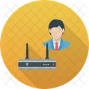 Router Man Wifi Administrator Icon
