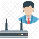Router Man Wifi Administrator Icon