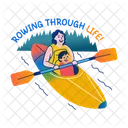 Rowing Boat Kayaking Motherhood Icon