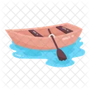 Wooden Boat Rowing Boat Paddle Boat Icon