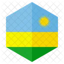 Ruanda Flagge Sechseck Symbol