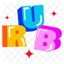 Rub Word Rub Rub Text Icon