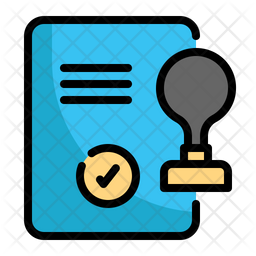 Rubber Stamp Icon - Download in Colored Outline Style