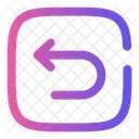 Rückgängig-Links-Rund-Quadrat  Symbol