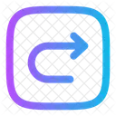 Ruckgangig Rechts Rund Quadrat Symbol