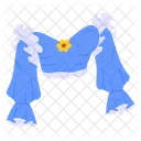 Ruffled Top Off Shoulder Clothing Icon