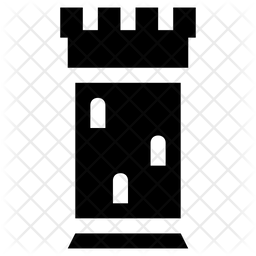 Ruins Tower Icon - Download in Glyph Style