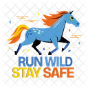 Run Wild Horse Animal Icon