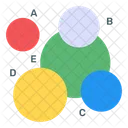 Kreisdiagramm Uberlappendes Diagramm Mehrfarbige Infografik Symbol