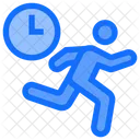 Business People Running Clock Icon