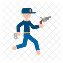 Running Cop Man Police Icon