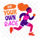 Running Race Girl Icon