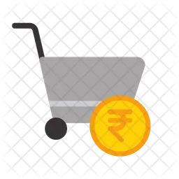 Rupee And Cart  Icon