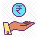 Irupees Hand Rupee In Hand Business Profit Icon