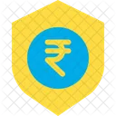 Rupee Shield Money Protection Money Security Icon