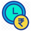 Clock Time Rupees Icon