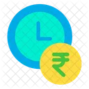 Clock Time Rupees Icon