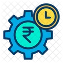 Rupees Setting Rupees Earning Management Cogwheel Icon