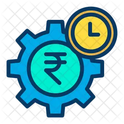 Rupees Cogwheel  Icon