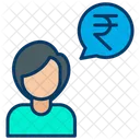 Rupees Conversation Businesswoman Communication Icon
