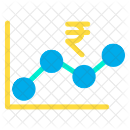 Rupees Growth Graph Icon - Download in Flat Style