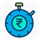 Rupees Time Timer Rupees Earning Management Icon